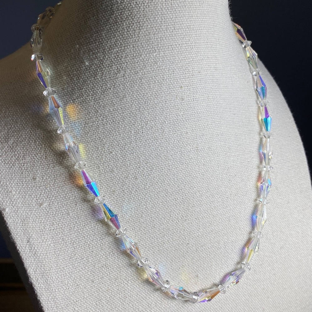 Elegant Vintage Aurora Borealis Crystal Necklace
